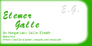 elemer galle business card